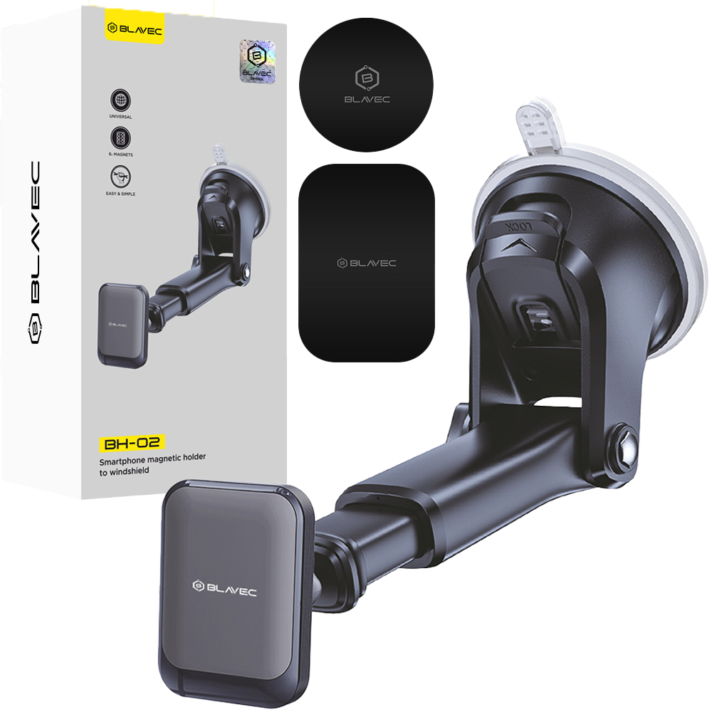 Blavec Car holder BH-02 magnetic to windshield / dashboard (BH02-MWSB) black