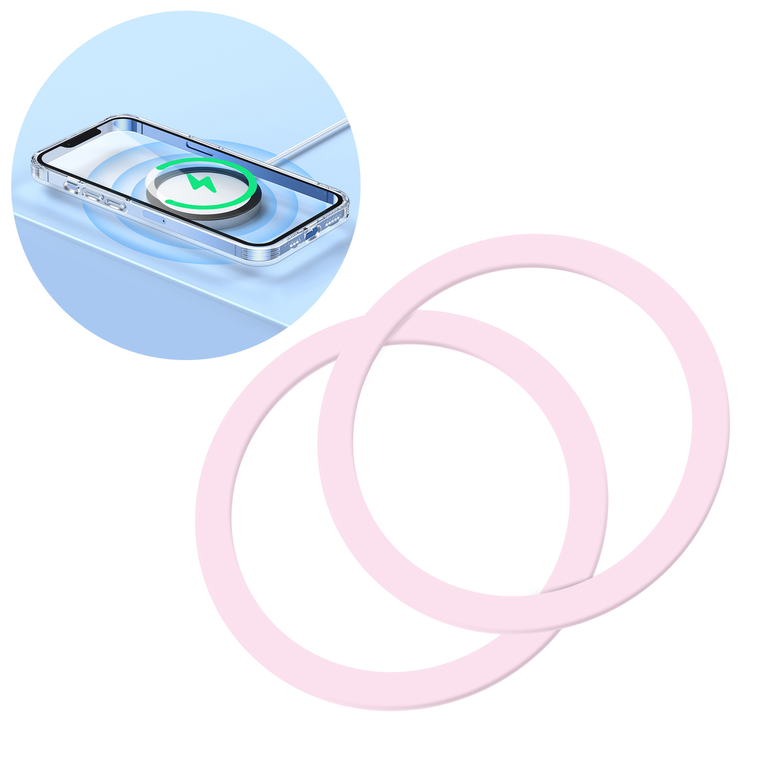 Joyroom komplekt metal magnetic rings smartphone 2 tk. roosa (JR-Mag-M3)