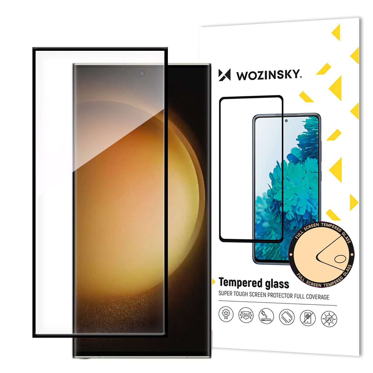 Wozinsky закаленное стекло с клеевым слоем по всей поверхности для Samsung Galaxy S24 Ultra с черной рамкой
