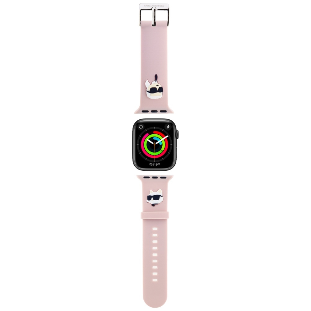 KARL LAGERFELD RIHM KLAWLSLKCNP APPLE WATCH 42/44/45/49MM ROOSA/ROOSA RIHM 3D RUBBER KARL&CHOUPETTE HEADS