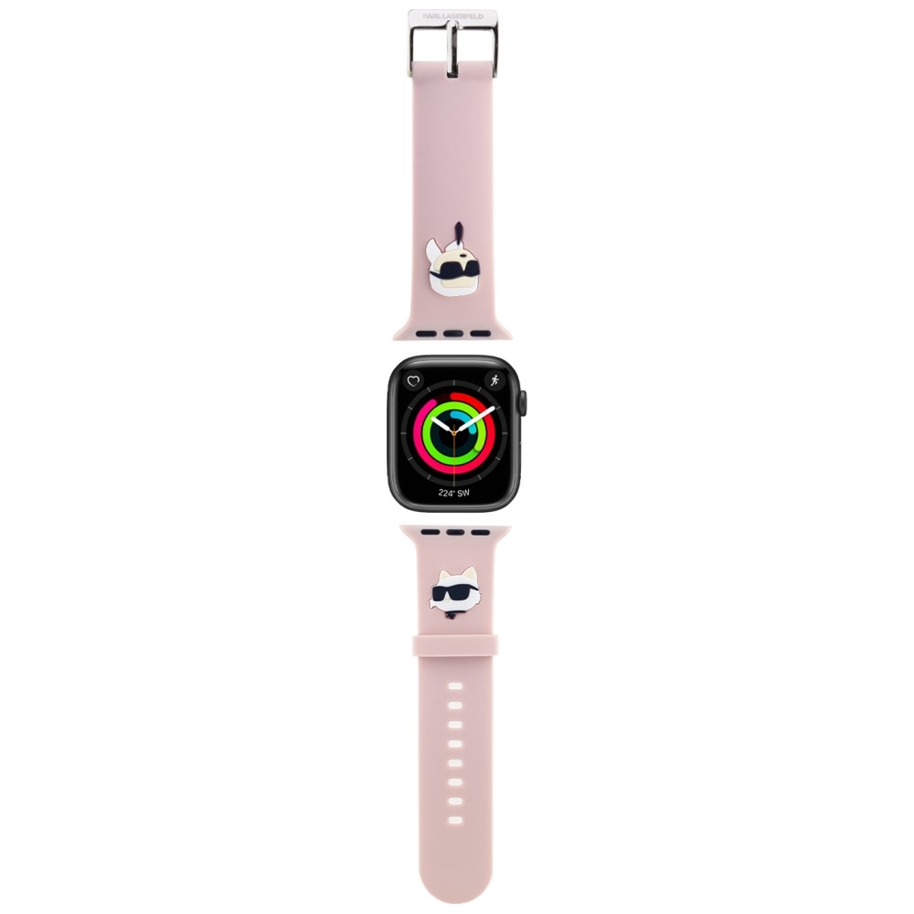 KARL LAGERFELD RIHM KLAWMSLKCNP APPLE WATCH 38/40/41MM ROOSA/ROOSA RIHM 3D RUBBER KARL&CHOUPETTE HEADS