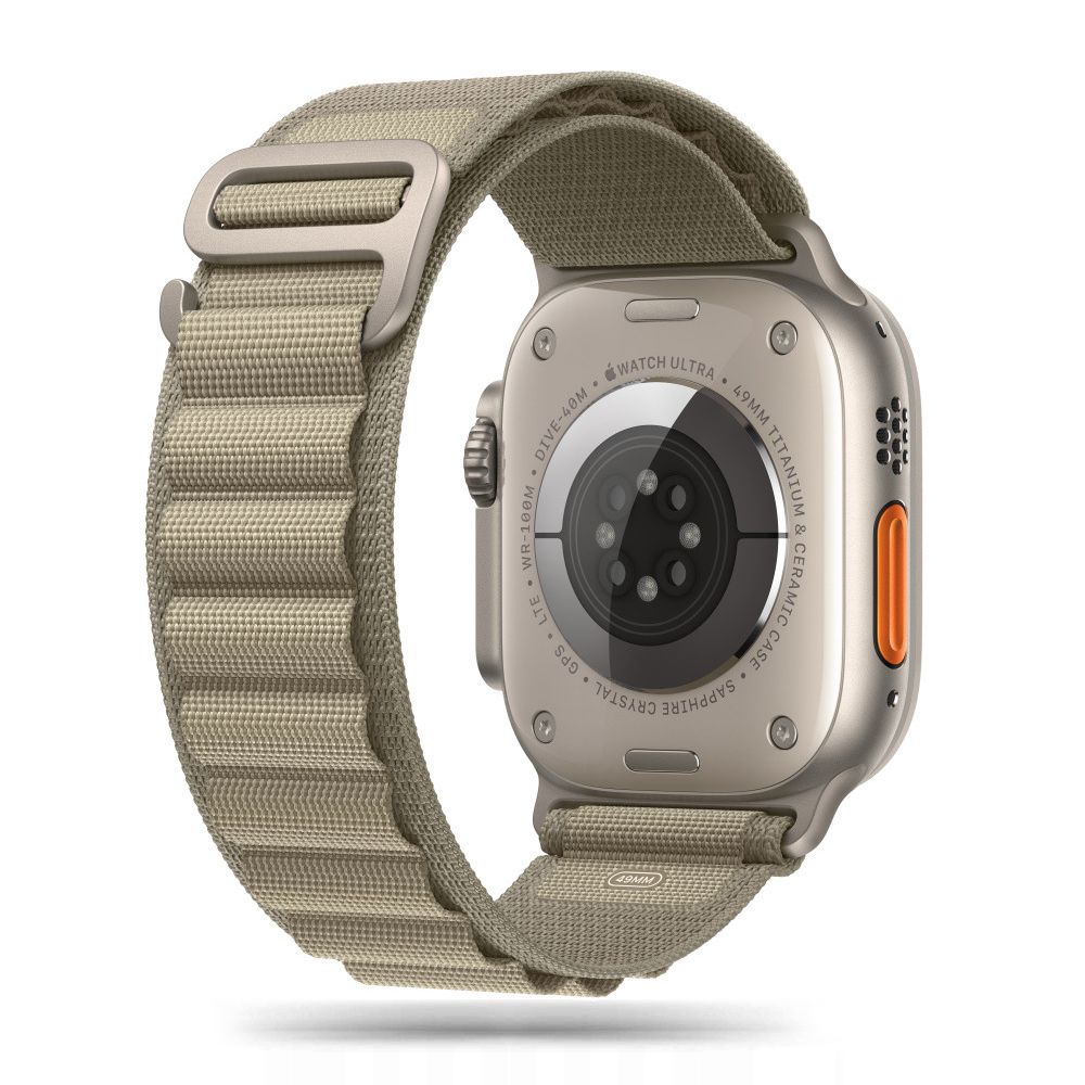 TECH-PROTECT NYLON PRO APPLE WATCH 4 / 5 / 6 / 7 / 8 / 9 / SE / ULTRA 1 / 2 (42 / 44 / 45 / 49 MM) TITAAN/OLIIVIROHELINE