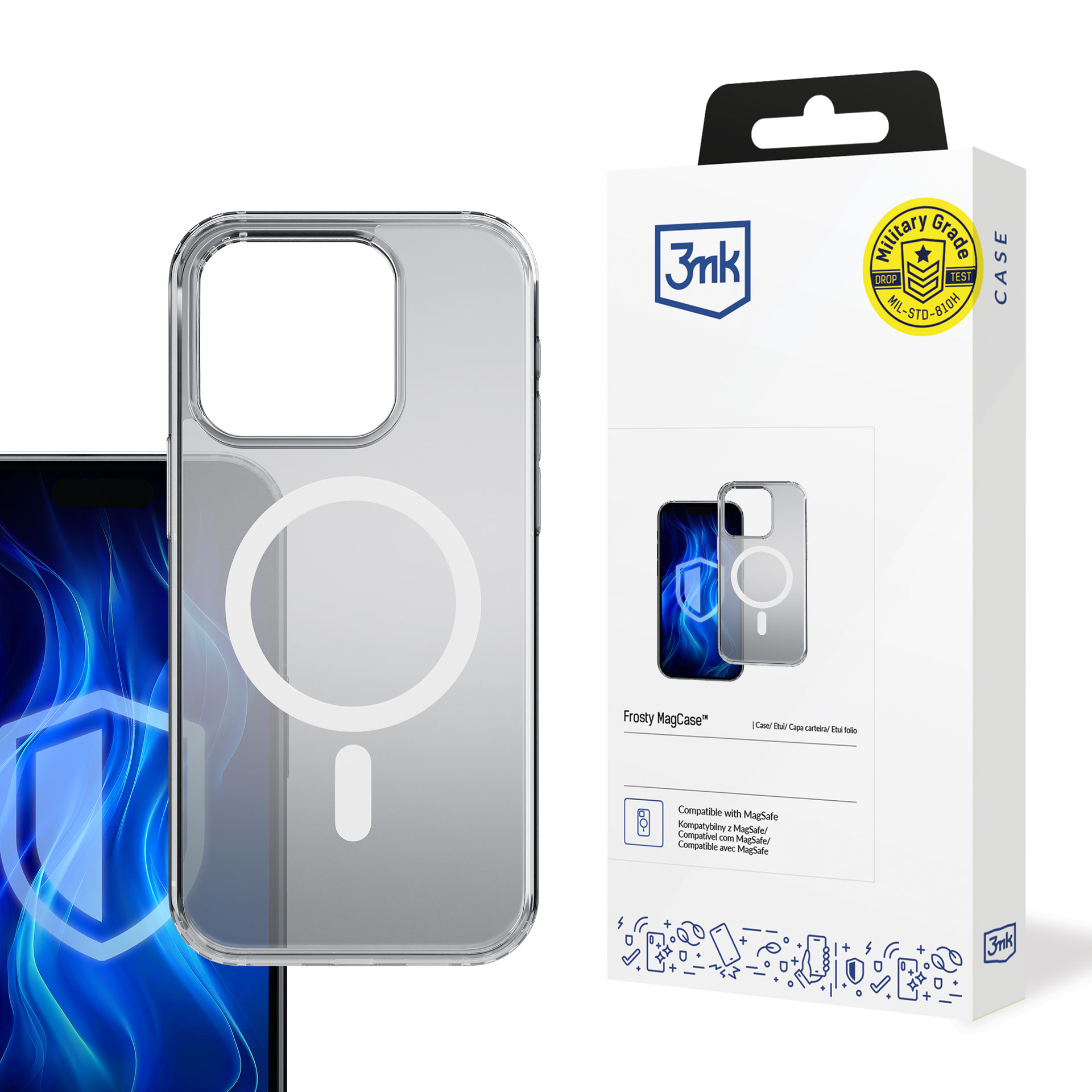 3mk Frosty MagCase valge Ümbris jaoks Apple iPhone 15 Pro Max - valge
