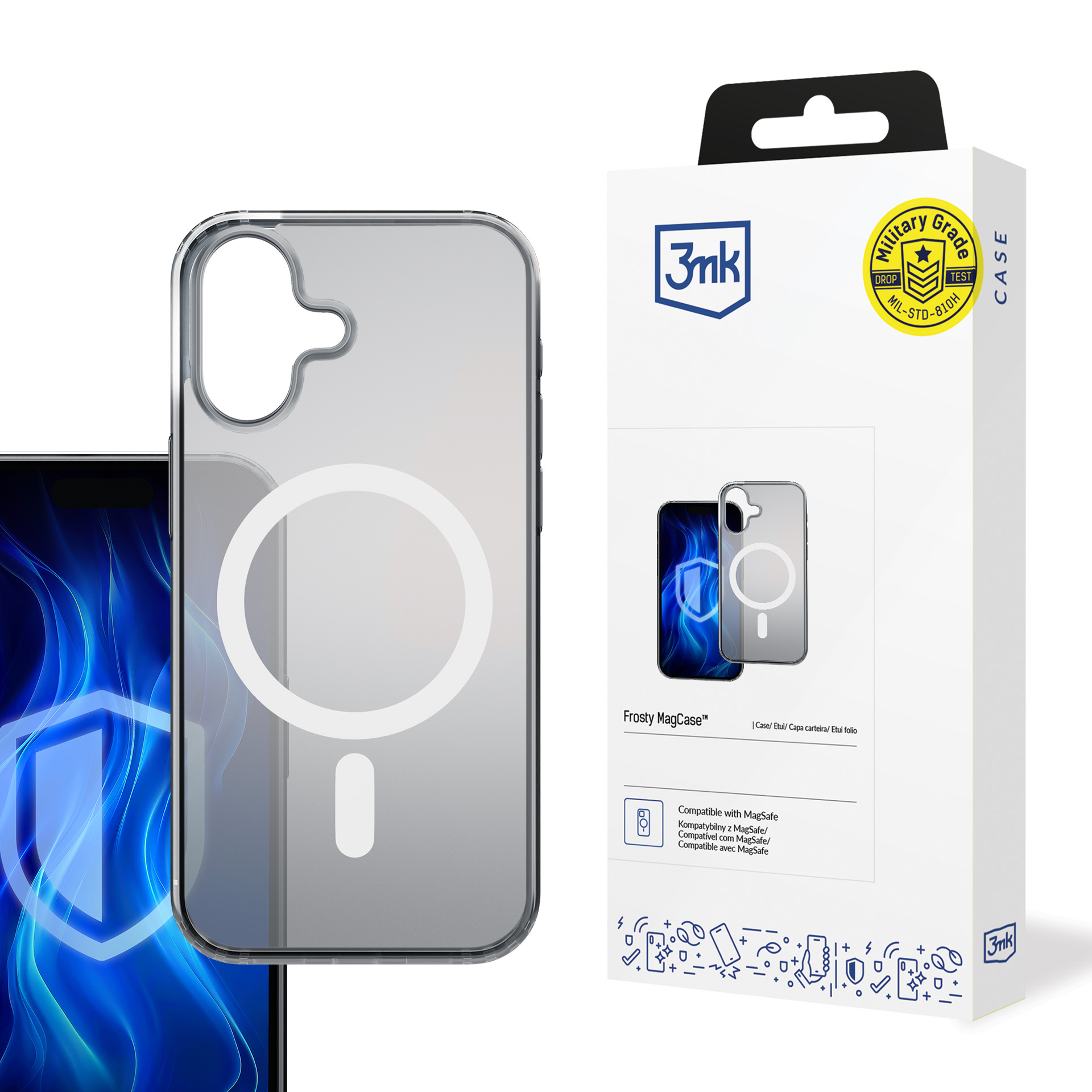 3mk Frosty MagCase valge jaoks Apple iPhone 16 - valge