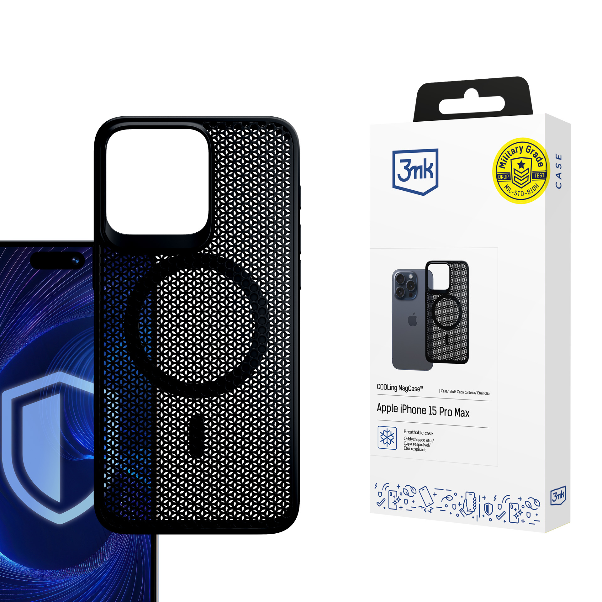 3mk COOLing MagCase Ümbris jaoks Apple iPhone 15 Pro Max - must