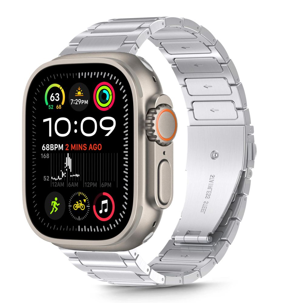 Rihm TECH-PROTECT STAINLESS CLASSIC APPLE WATCH 6 / 7 / 8 / 9 / 10 / SE / ULTRA 1 / 2 (44 / 45 / 46 / 49 MM) hõbedane