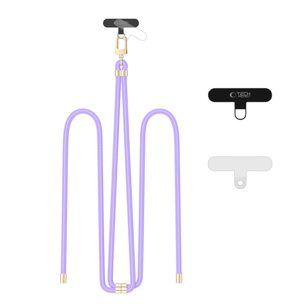 TECH-PROTECT C7S nöörist crossbody rihm lavendel/kuldne