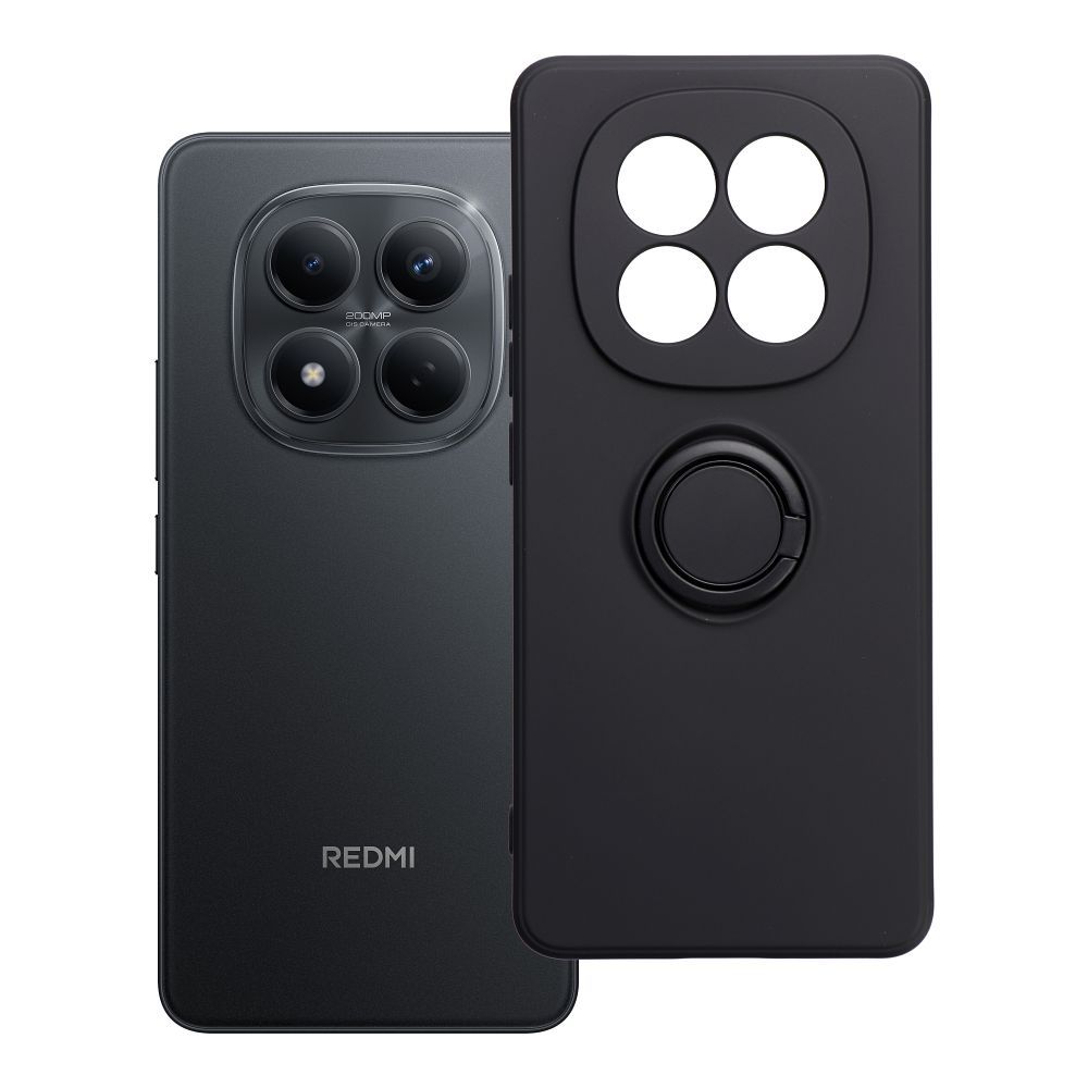 Silikoonist ümbris sõrmusega Xiaomi Redmi Note 15 5G must
