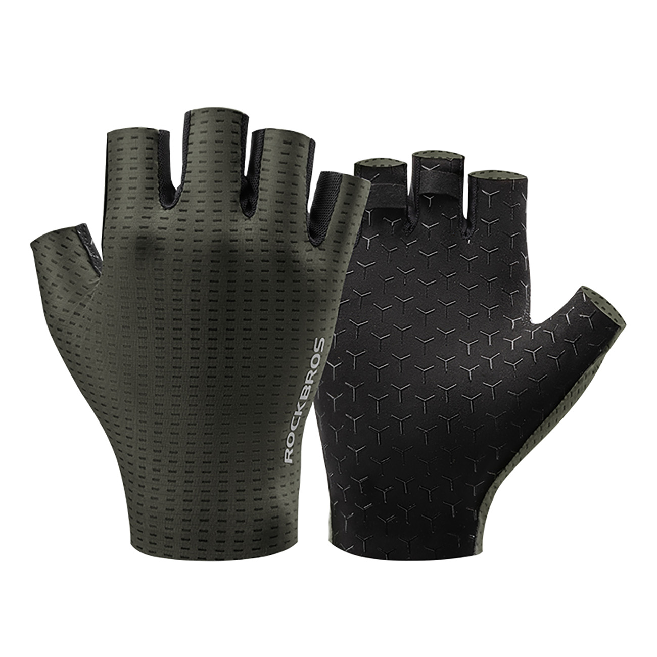 Rockbros Breathable Short Finger Cycling Gloves Size: XL - Green