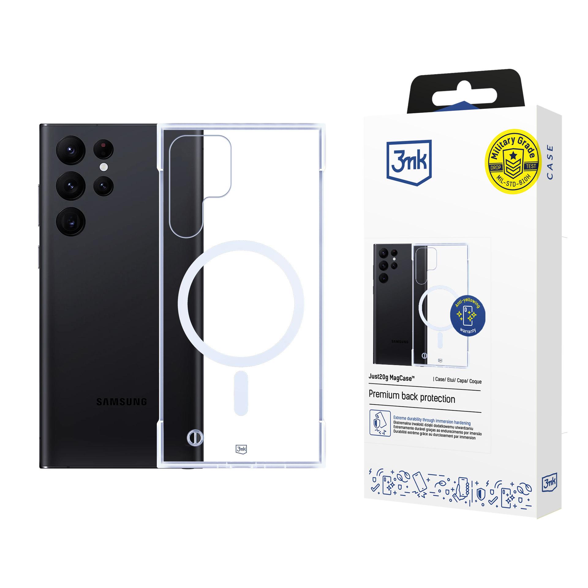 3mk Just20g MagCase jaoks Samsung Galaxy S22 Ultra 5G - Läbipaistev