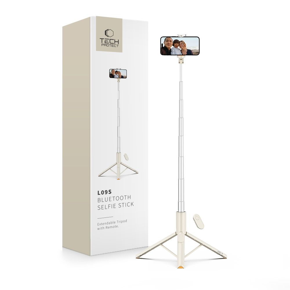 TECH-PROTECT L09S BLUETOOTH SELFIPULK STATIIVIGA BEIGE