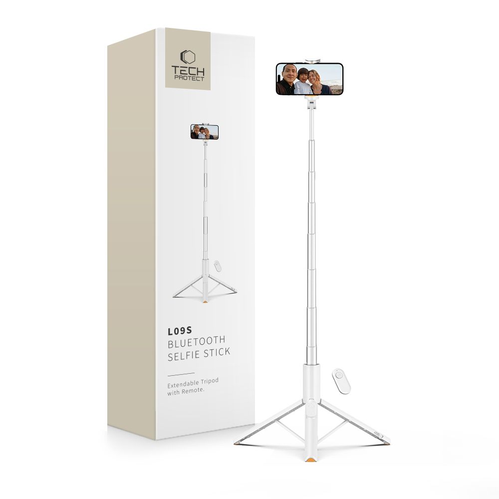 TECH-PROTECT L09S BLUETOOTH SELFIPULK STATIIVIGA VALGE