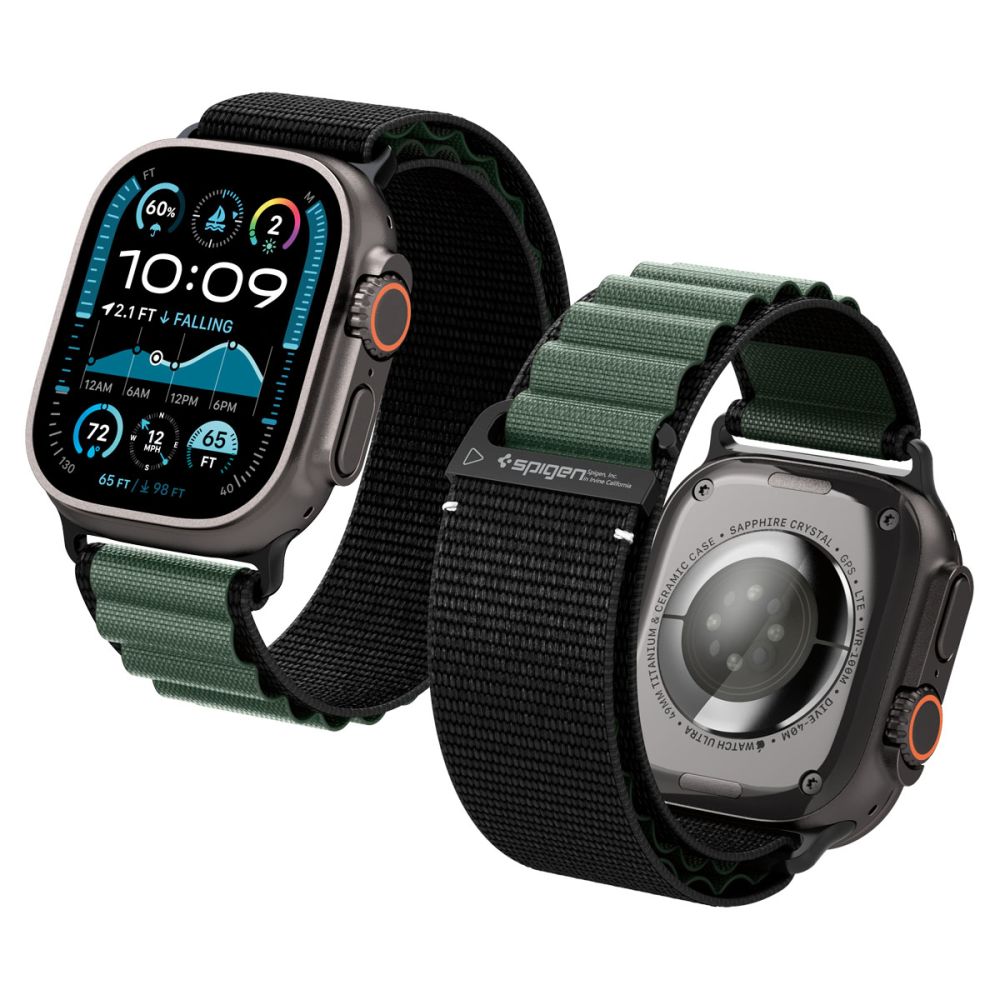 SPIGEN WBF1 rihm APPLE WATCH 6 / 7 / 8 / 9 / 10 / SE / ULTRA 1 / 2 (44 / 45 / 46 / 49 MM) must/roheline