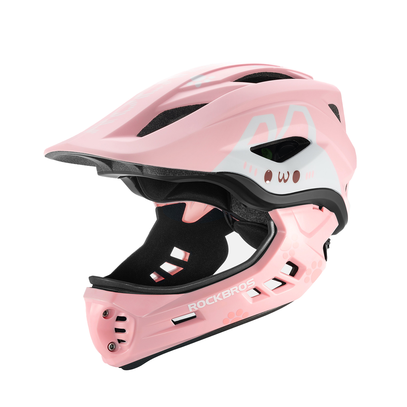 Rockbros TT-32002 Rabbit laste jalgrattakiiver eemaldatava lõuakaitsmega, suurus M (54-58) - roosa