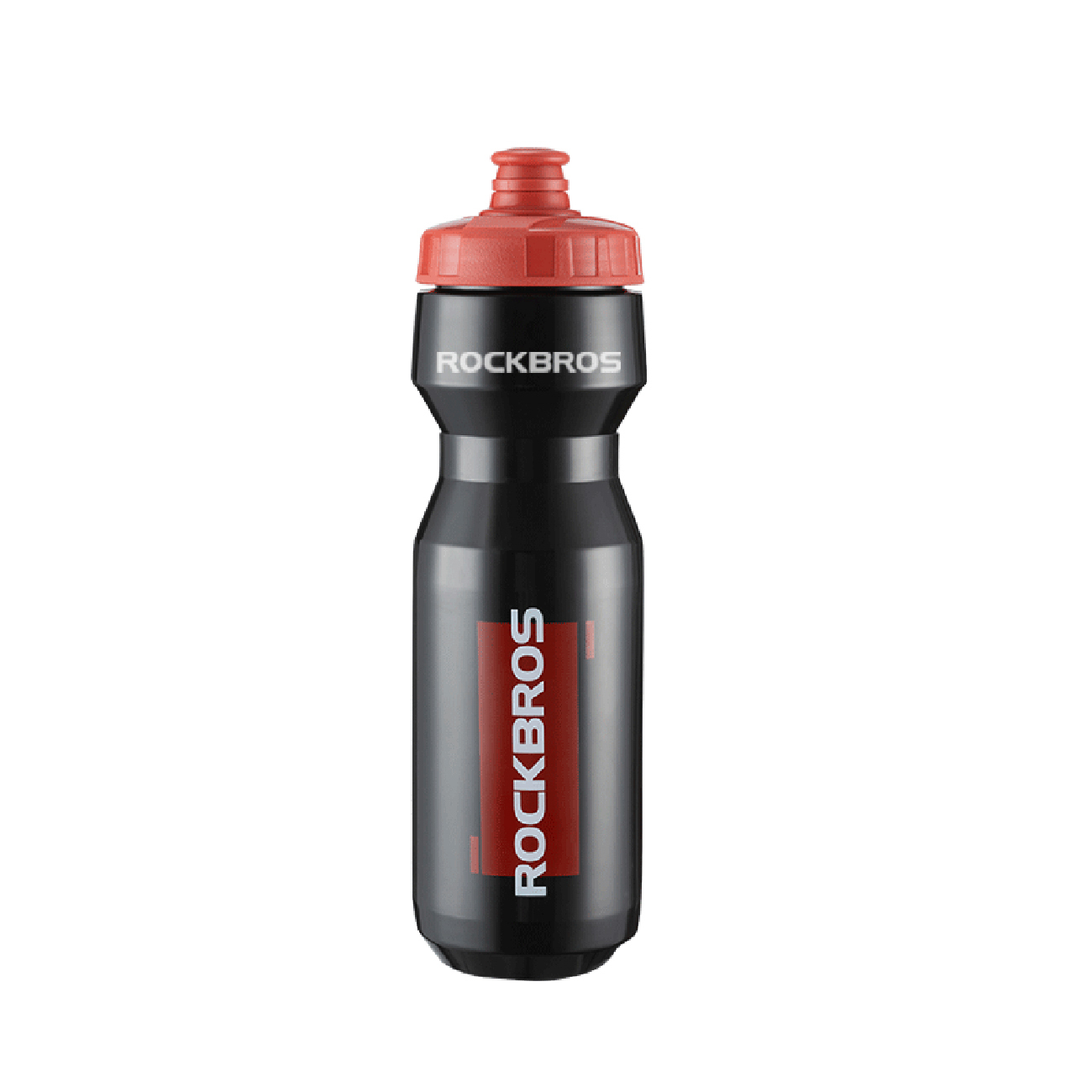 Rockbros 750 ml rattapudel - läbipaistev must punase huulikuga
