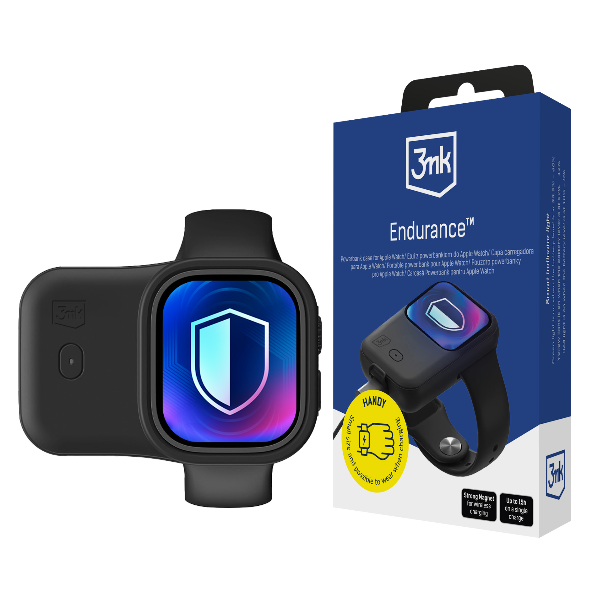 3mk Endurance Powerbank Apple Watch 44 mm / 45 mm 2.5W 1200mAh USB-C - must