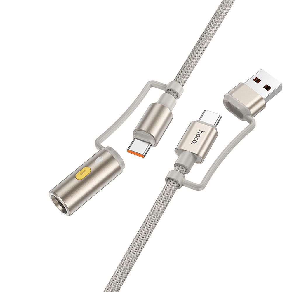 Kaabel All-in-one USB A / USB C to USB C / Auto suitsetaja pesa Hoco 3A 60W 1,2 m U138 hall