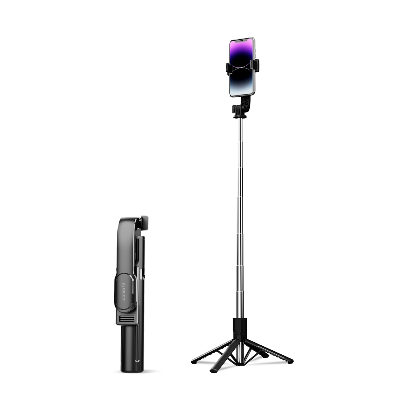 Selfipulk Orico SPN100 1/4 tolli statiiv telefoni kaamerale 360 kraadi pööramisega Bluetooth 5.2 - must
