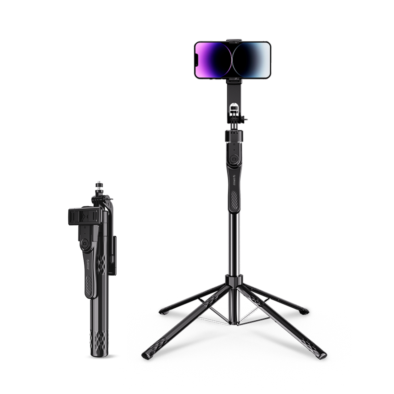 Selfipulk Orico SPN185 1/4 tolli statiiv telefoni kaamerale 360 kraadi pööramisega Bluetooth 5.2 - must
