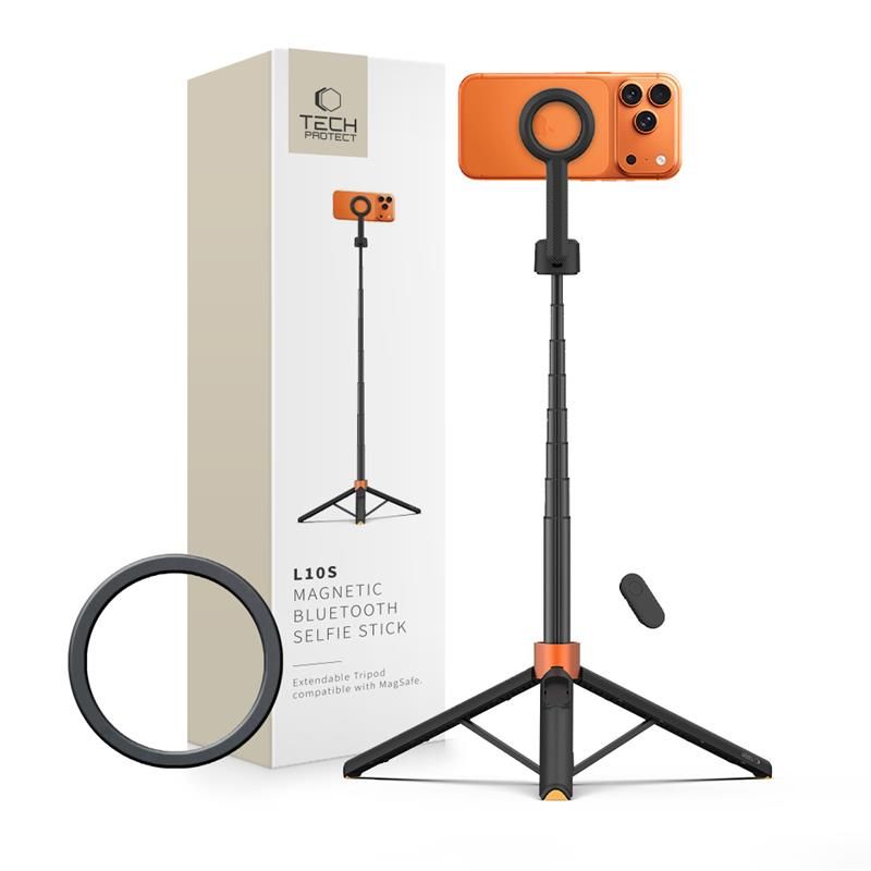 TECH-PROTECT L10S MAGSAFE BLUETOOTH SELFIE KEPP-STATIIV must/oranž
