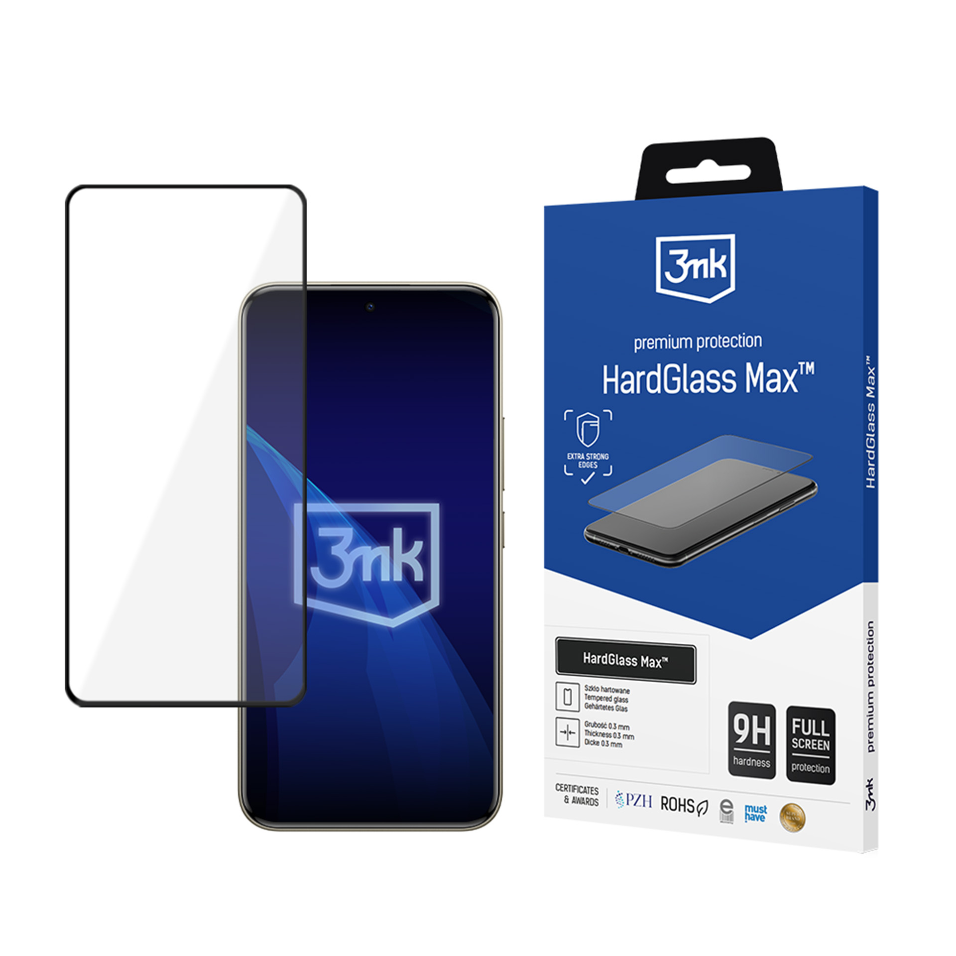 Tugevdatud täisekraani karastatud klaas 3mk HardGlass Max Must Xiaomi Redmi Note 15 Pro+ 5G jaoks