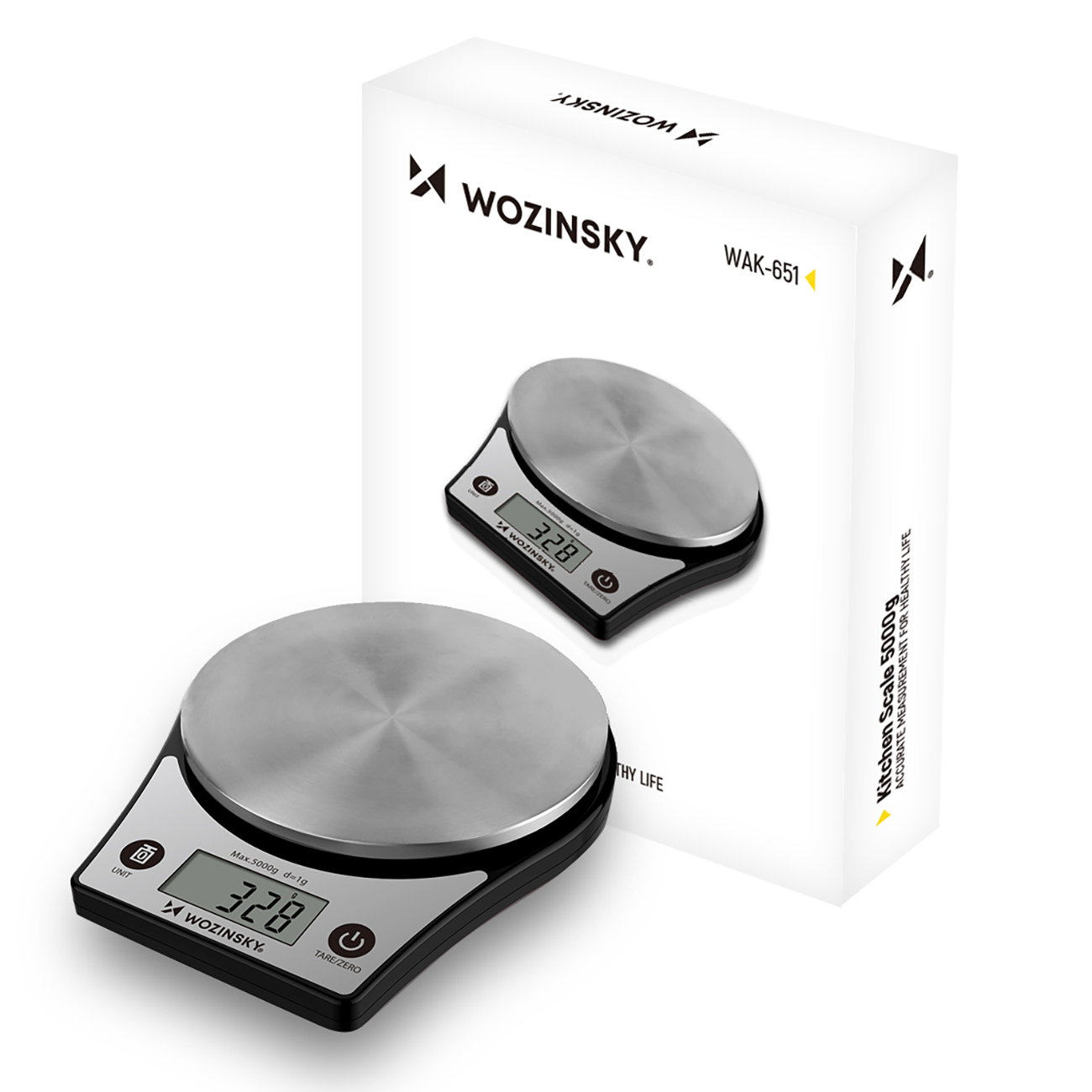 Wozinsky WAK-651 köögikaal LCD-ekraaniga, kuni 5 kg – must
