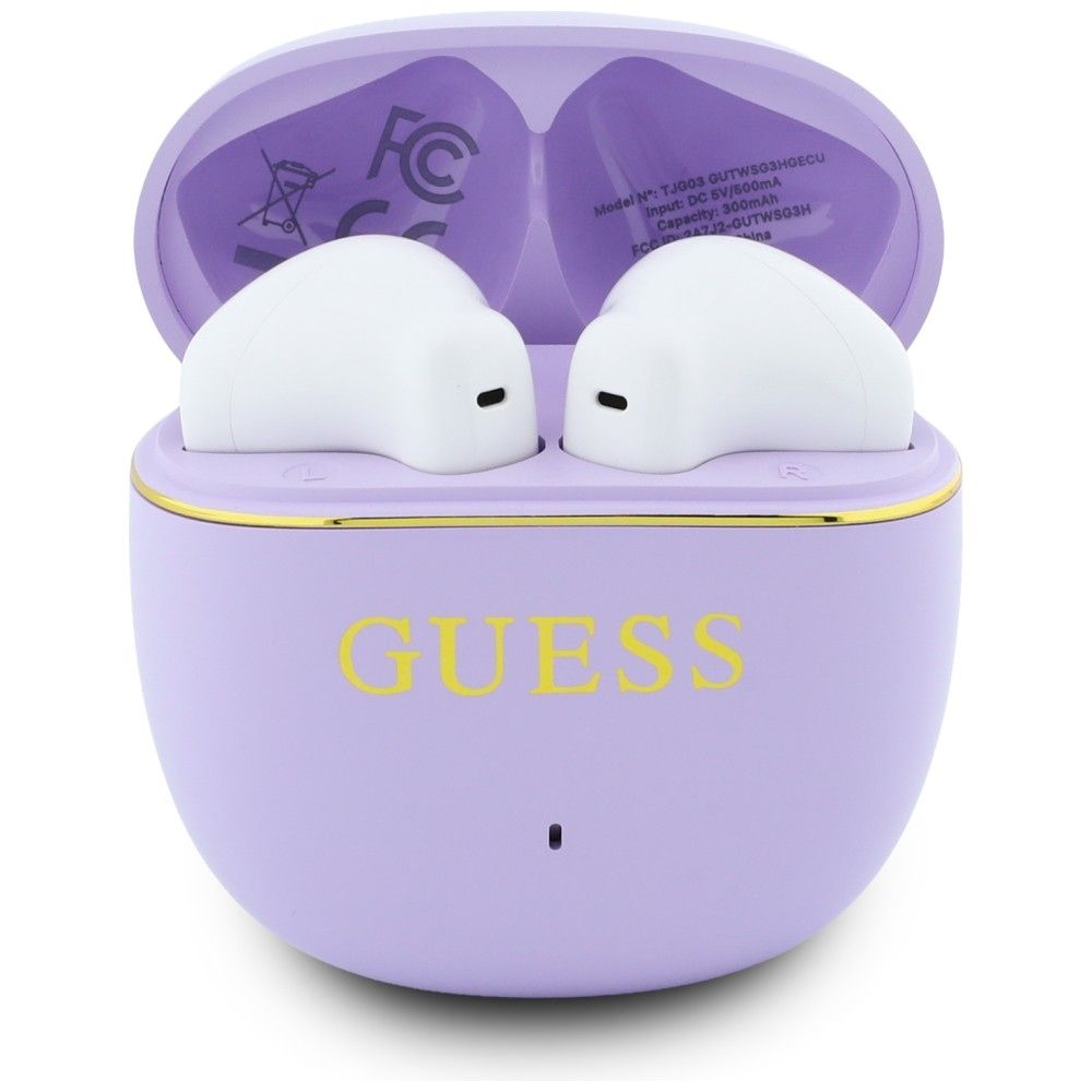 Juhtmevabad TWS-kõrvaklapid Guess Glossy Gold Line Classic, lillad