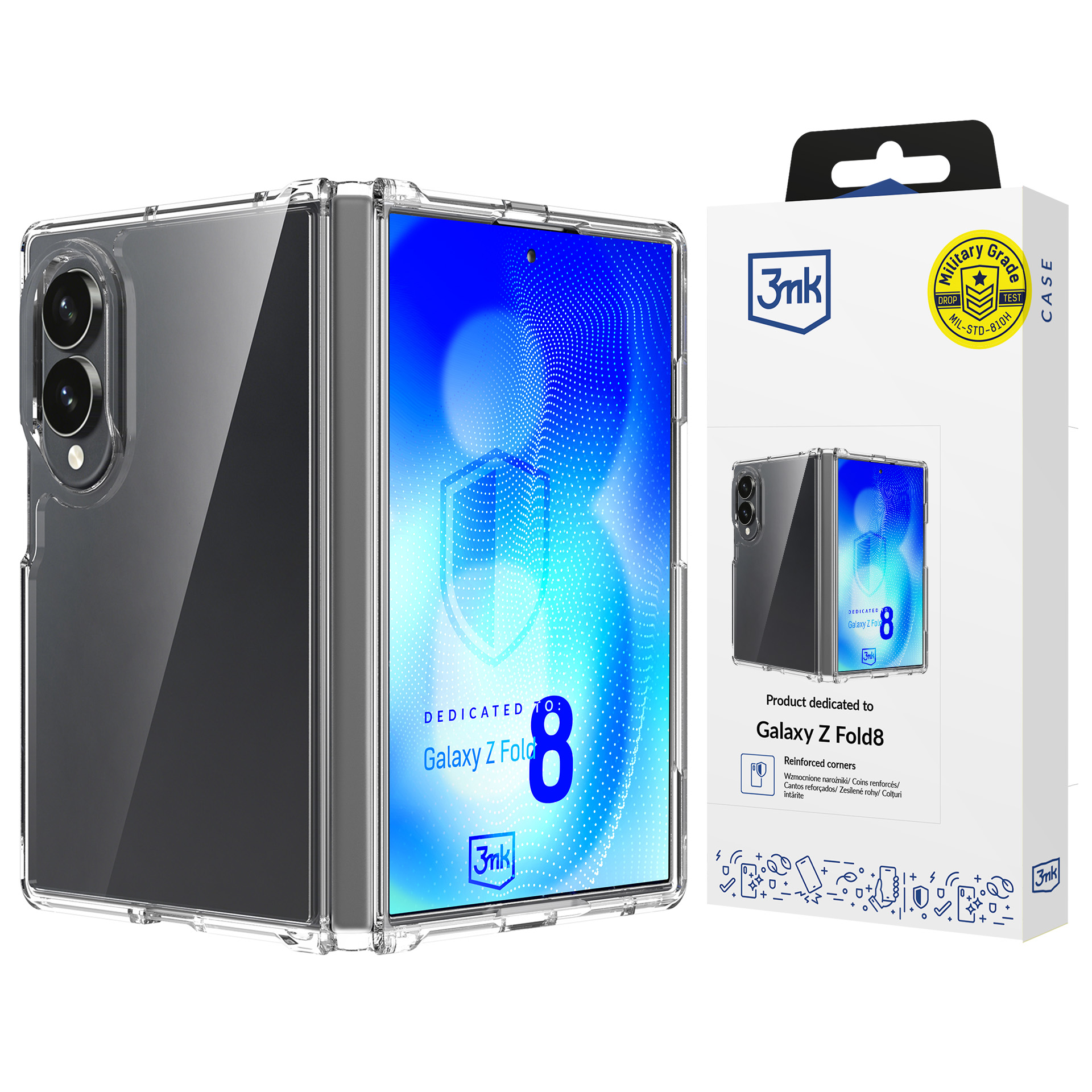 3mk Armor Case ümbris Samsung Galaxy Z Fold 8 Wide'ile, läbipaistev
