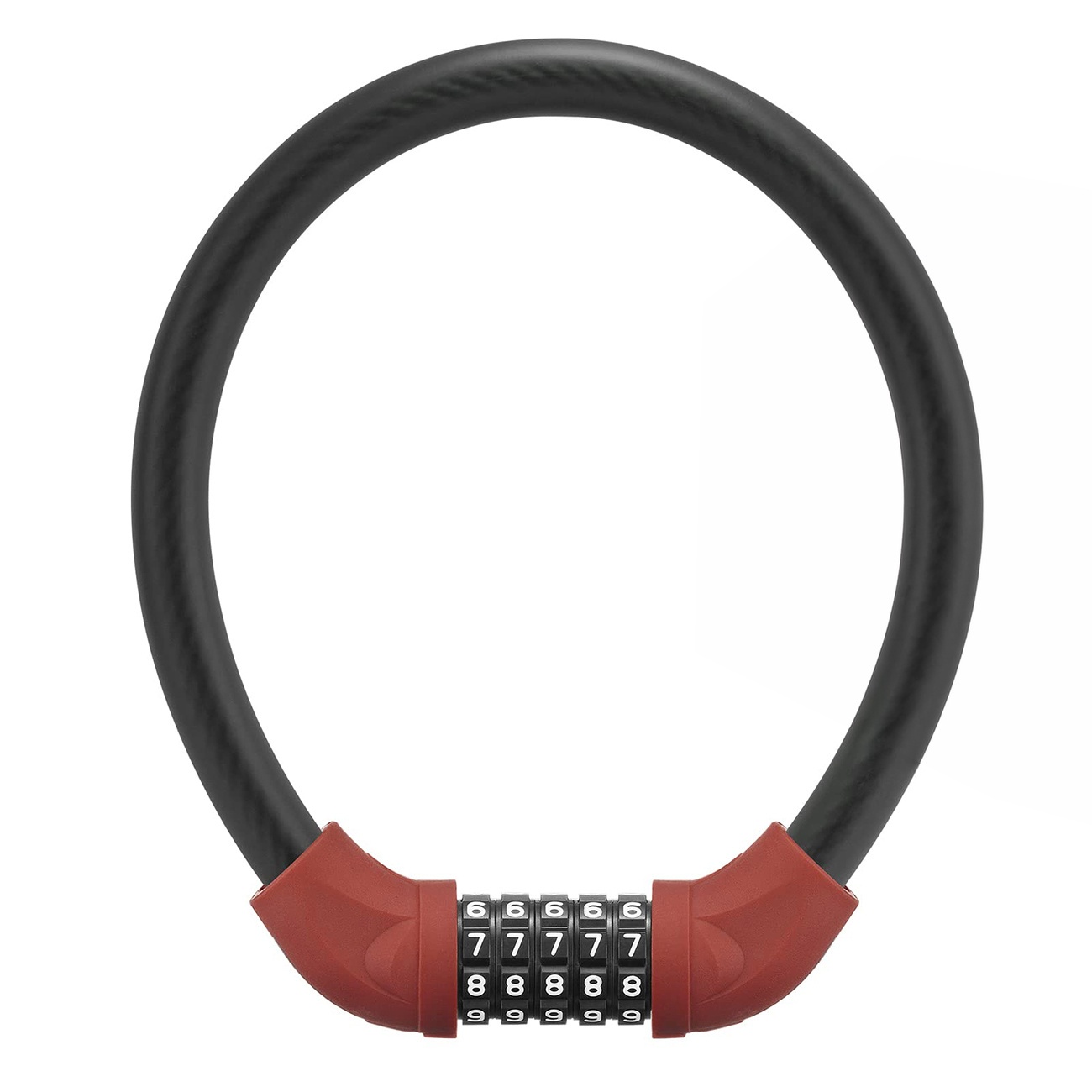 Rockbros RKS870-BK koodiga jalgrattalukk 85 cm terastrossiga – punane