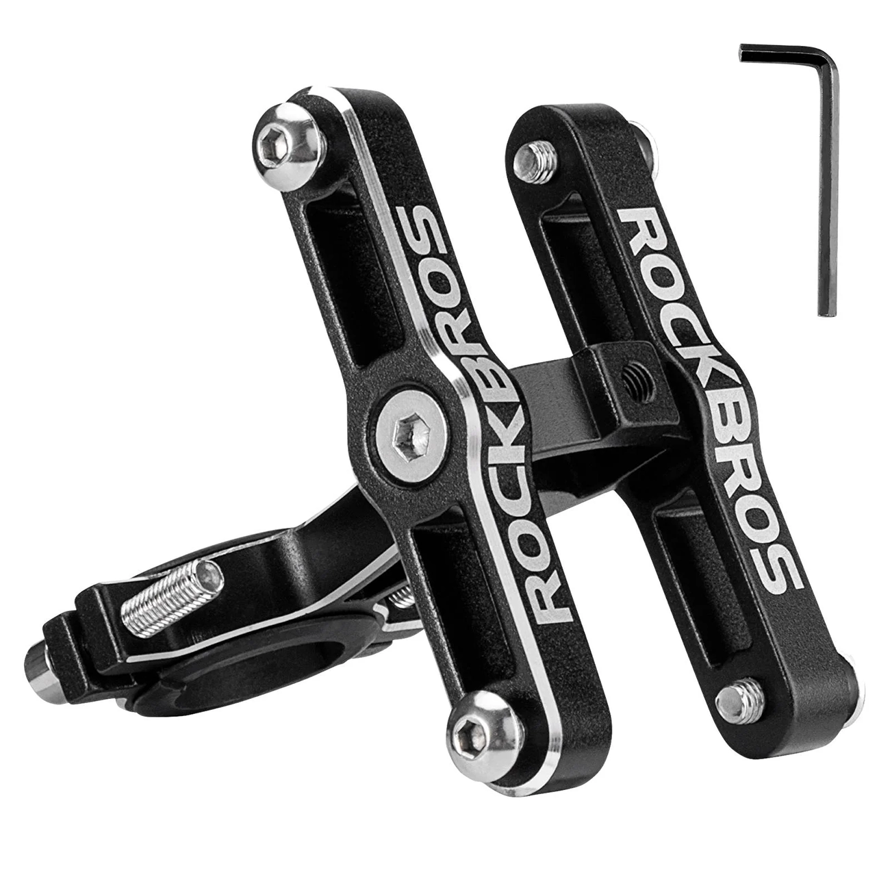 Rockbros KS-415 alumiiniumist reguleeritav pudelihoidiku adapter - must