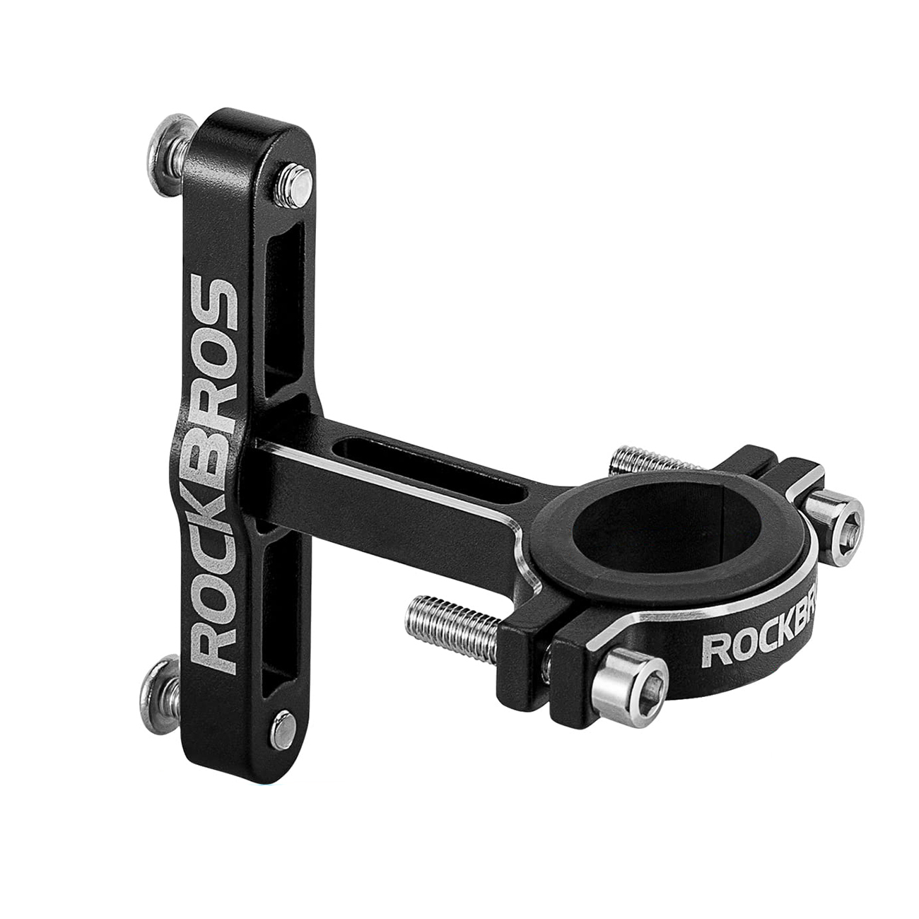 Rockbros KS-416 reguleeritav alumiiniumist pudelihoidiku adapter – must