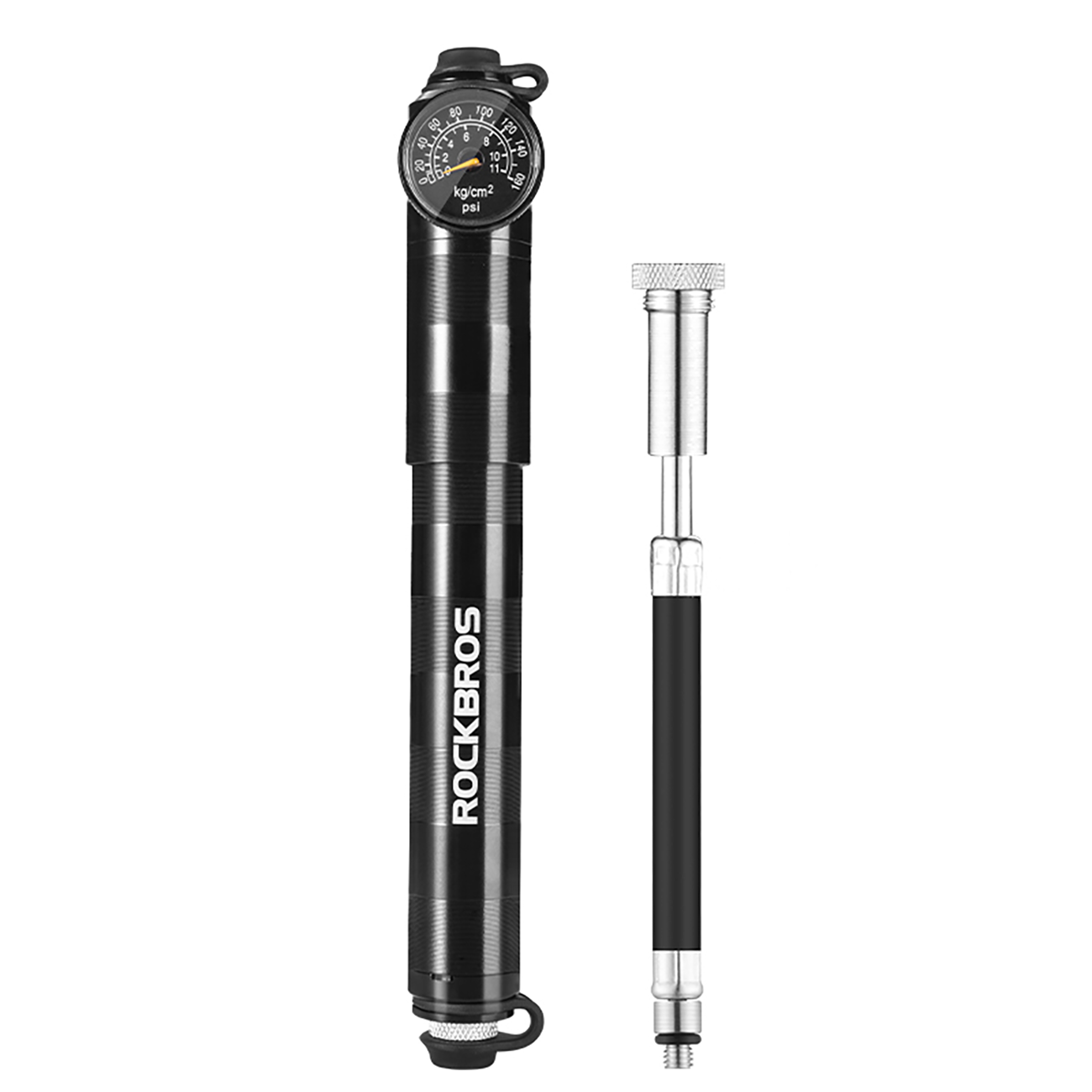 Rockbros HQ-67A-L03 BK manomeetriga jalgrattapump – must