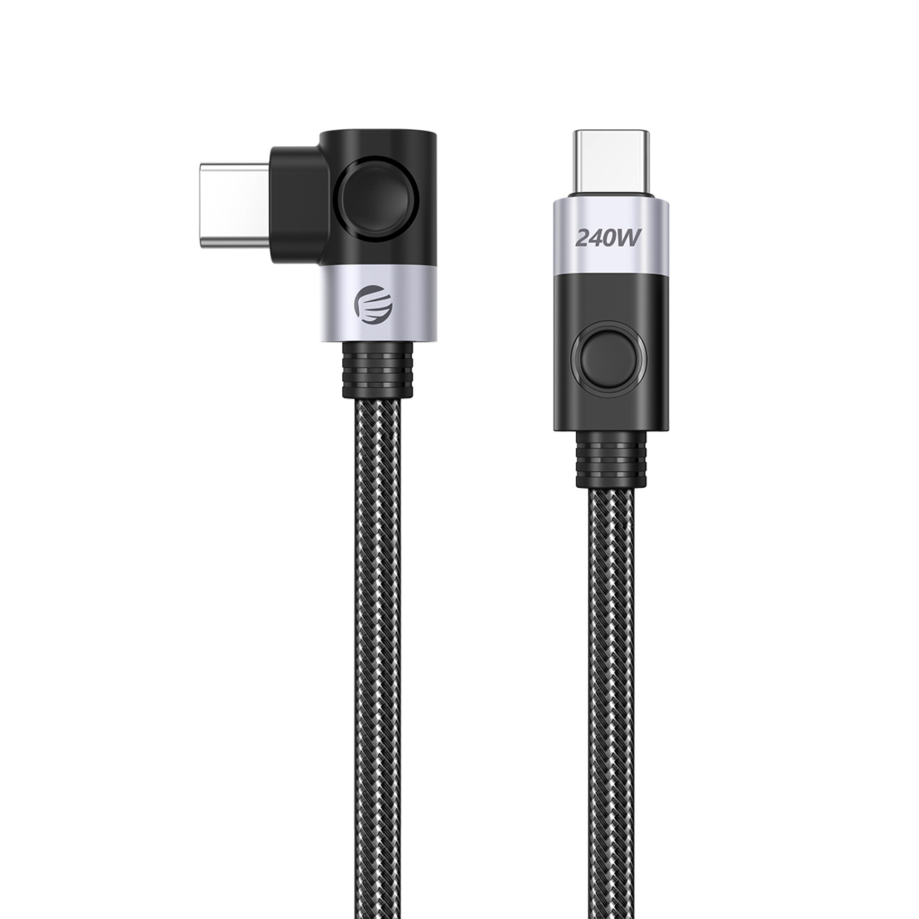 Orico CW240 nurga USB-C–USB-C PD, 240 W, 20 Gbps kaabel, 0,5 m – must