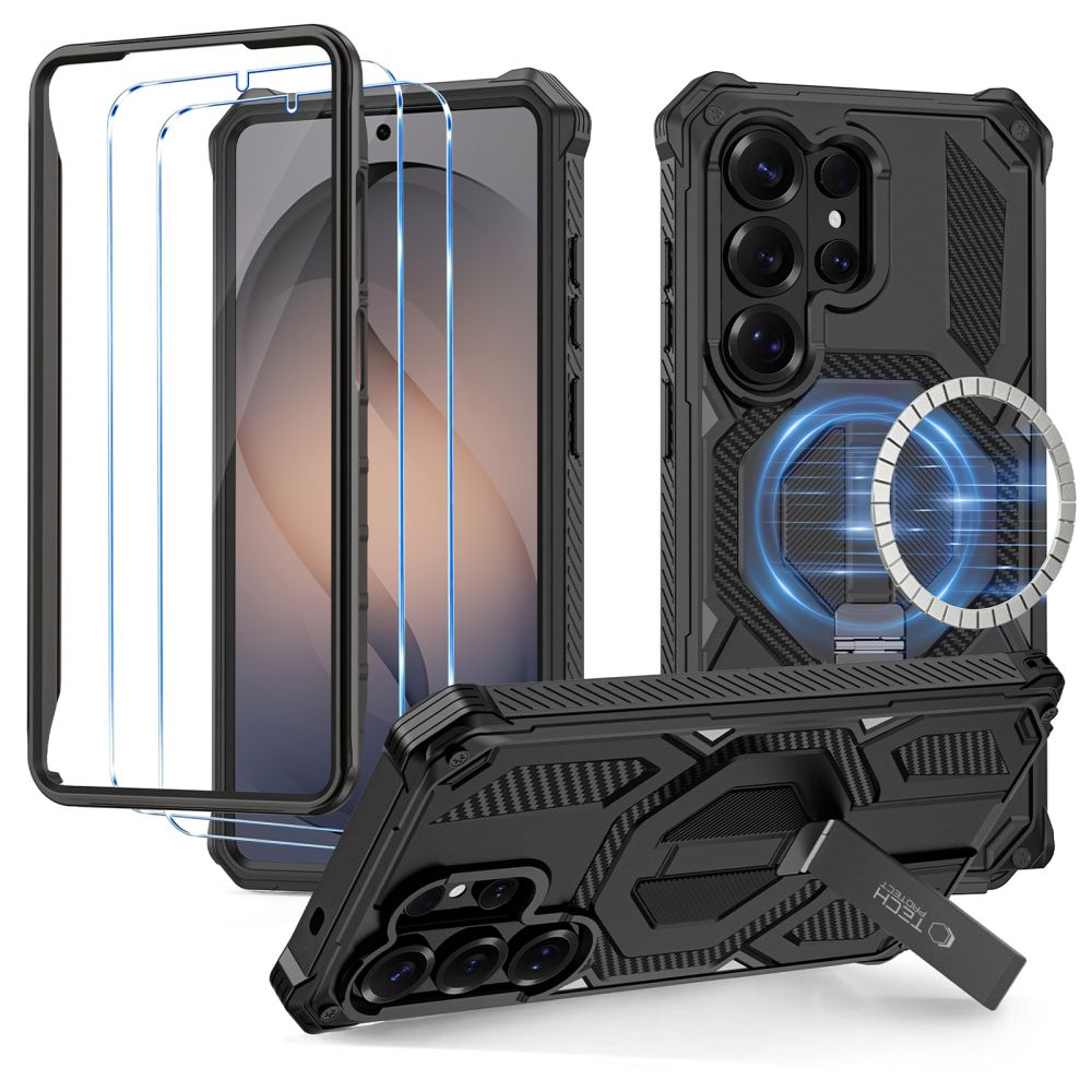 Tech-Protect MagBlast MagSafe ümbris ja 2 karastatud klaasi komplekt Samsung Galaxy S26 Ultra jaoks – must