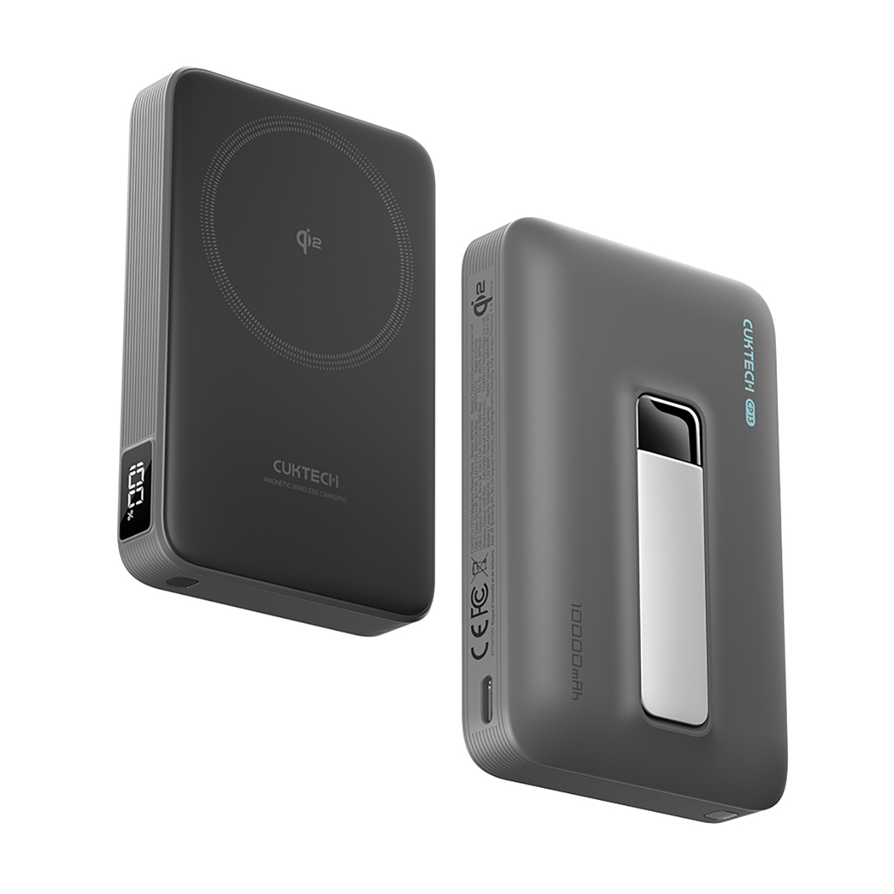 Cuktech WPB100 akupank 10 000 mAh, Qi2, 30 W, magnetkinnituse ja toega – must