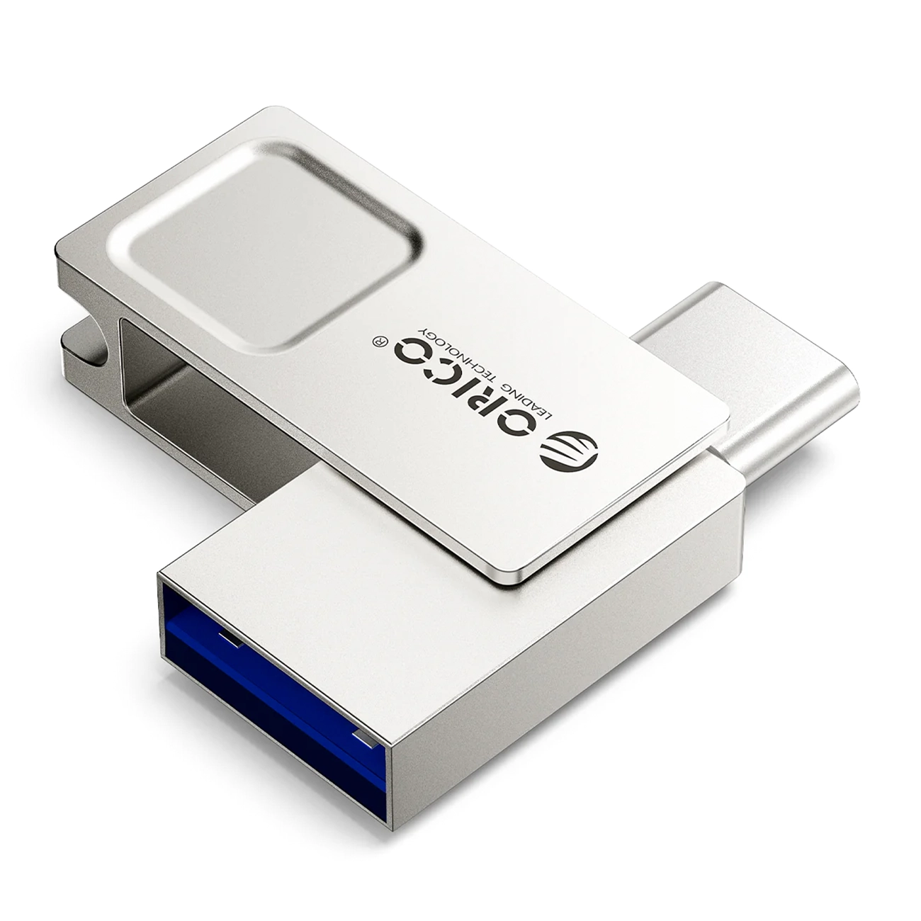 Orico U301 USB-mälupulk, 64 GB, USB-A/USB-C, USB 3.2 Gen 1, hõbedane