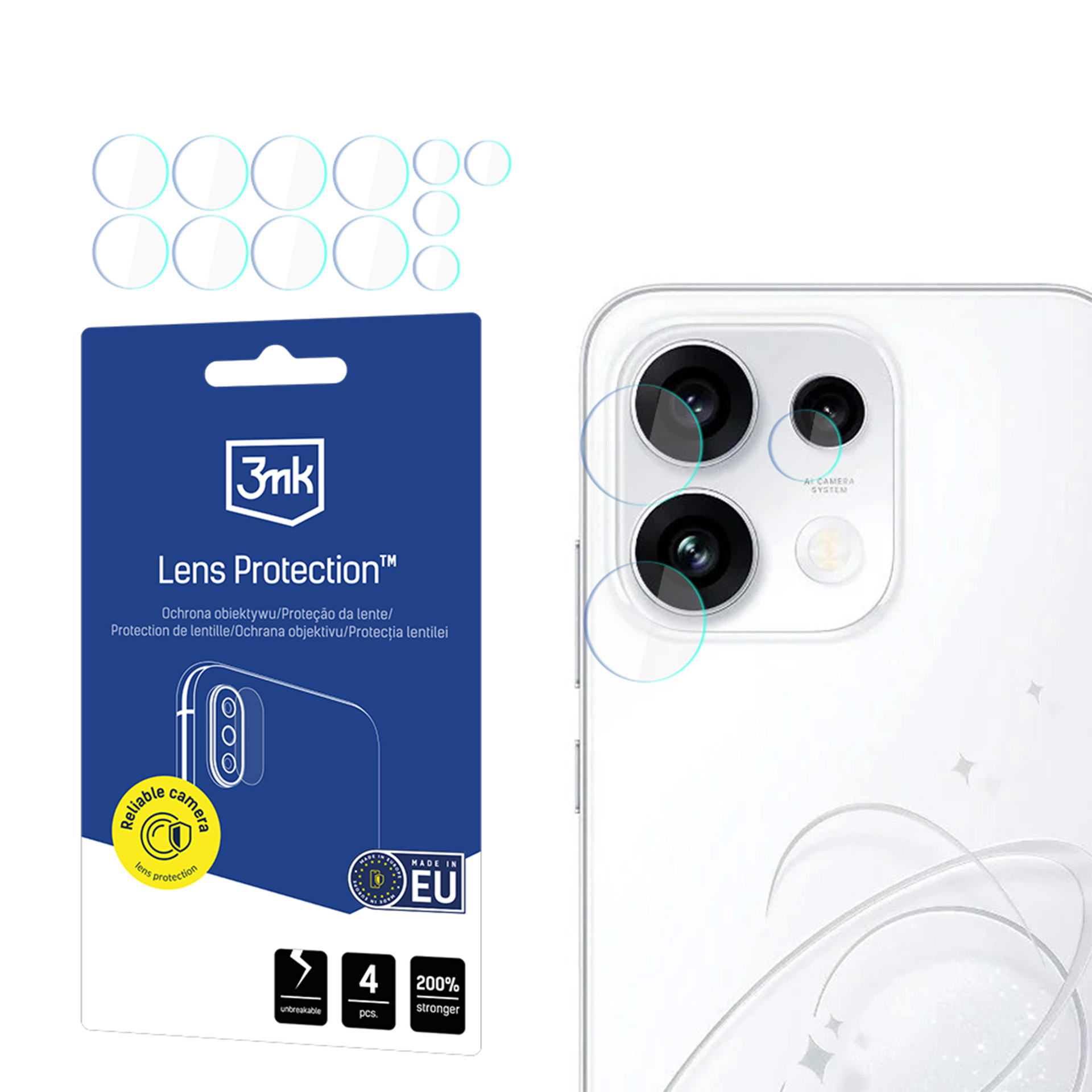 3mk Lens Protection Hybrid Glass for Camera Lens on Oppo Reno 16 F / Reno 16 FS (CPH2859)