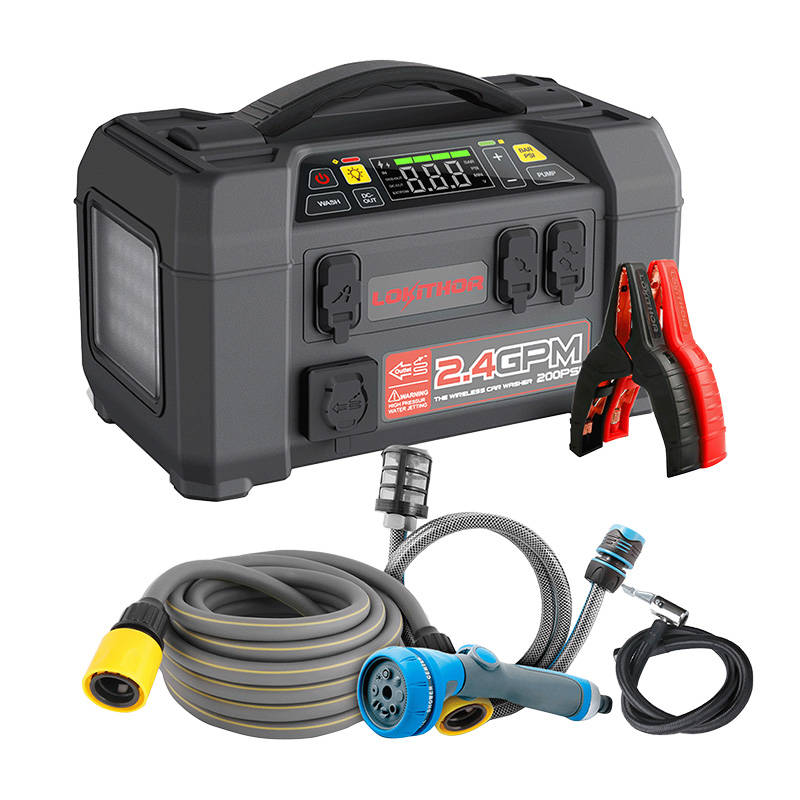 Lokithor AW401 käivitusabi / booster 2500A + akupank 20000mAh + kompressor + taskulamp + survepesur, 5-in-1 seade