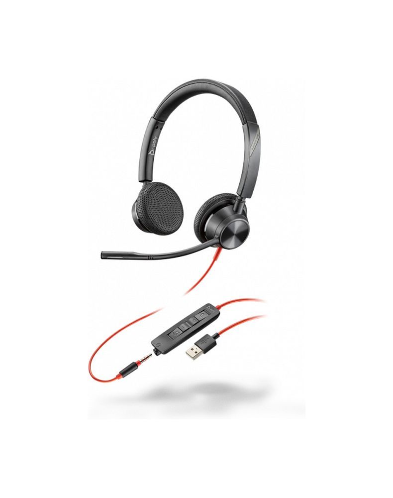 Juhtmega kõrvaklapid Jack 3,5 mm / USB A Poly Blackwire C3325 must