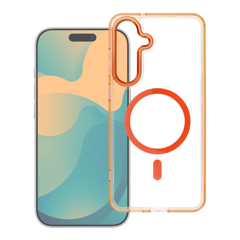 Чехол Samsung A27 Frame Clear Hybrid Mag Cover, совместимый с MagSafe, hermes оранжевый