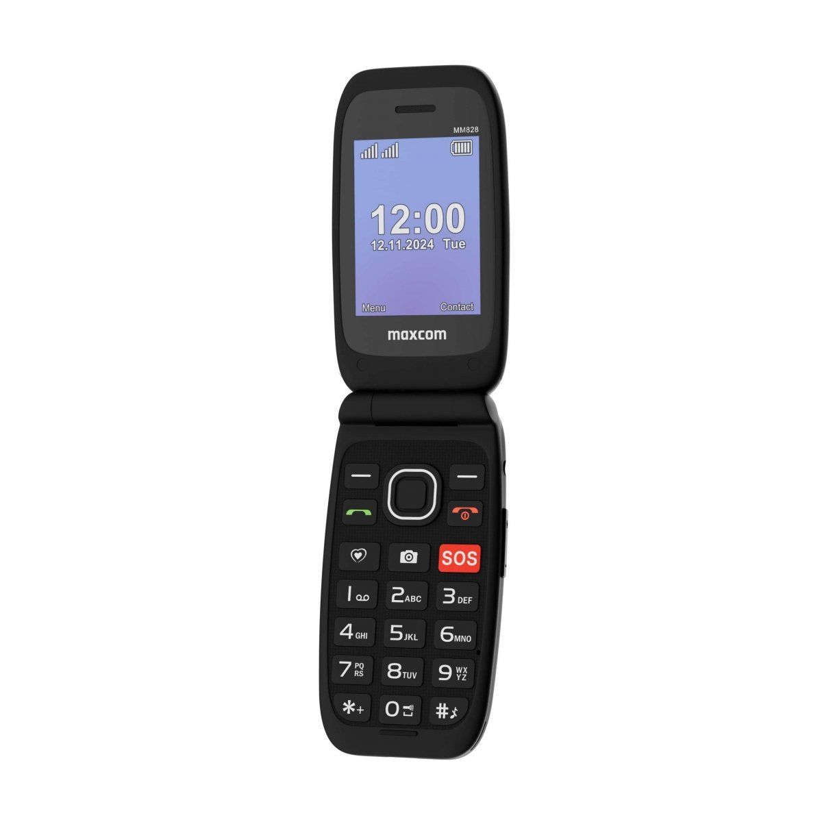 MAXCOM mobiiltelefon eakatele MM828 L 4G, must
