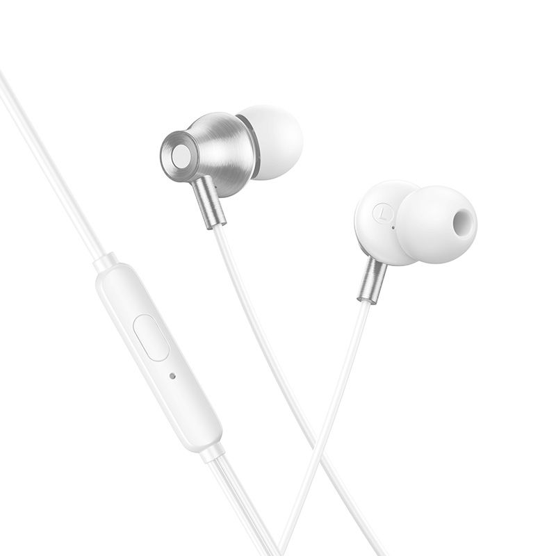 Juhtmega mikrofoniga kõrvaklapid, Jack 3,5 mm, Hoco M119, hõbedased