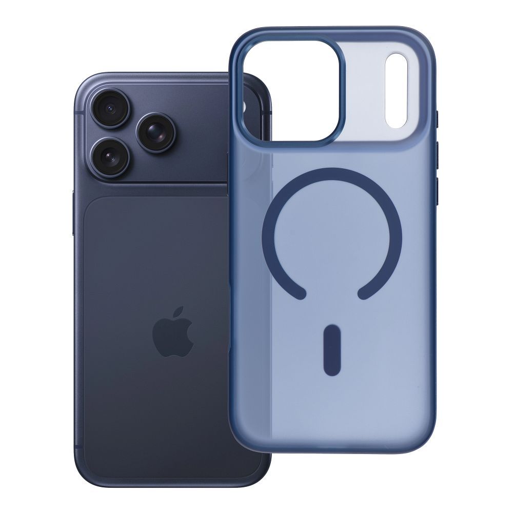 Case for iPhone 17 Pro Max / 18 Pro Max (low camera edge) Flexline Mag Cover compatible with MagSafe navy blue