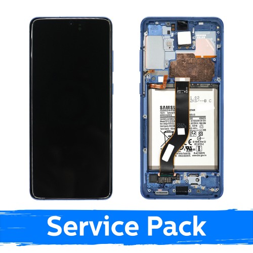 Samsung G985 S20 Plus ühilduv LCD-ekraan koos raamiga / Aura sinine / (hoolduskomplekt) +KOOS AKUGA
