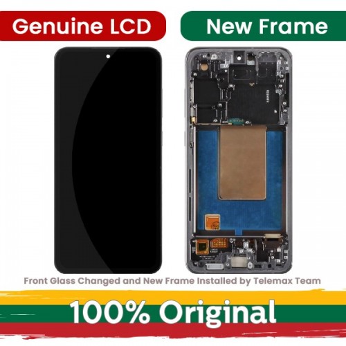 LCD ekraan ühilduv Samsung S721 S24 FE raamiga / Hall (Sinine / Piparmündi / Kollane) / (Uuendatud: Telemax)