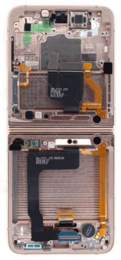 LCD ekraan Samsung F721 Z Flip4 5G puuteekraani ja raamiga (sisemine) Pink Gold originaal (kasutatud B klass)