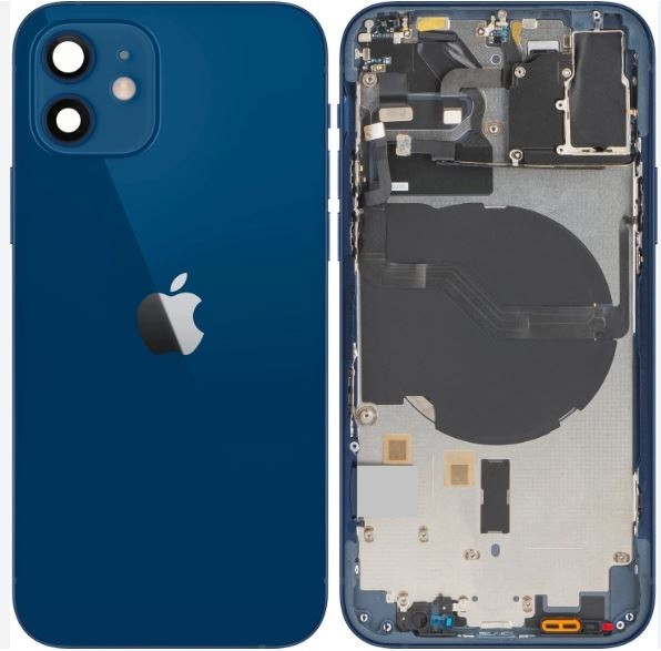 Aku kaas iPhone 12 sinine NFC laadimislindiga, mikrofon originaal (kasutatud B klass)