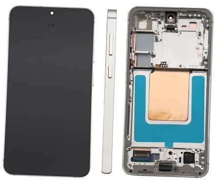 LCD ekraan Samsung S921 S24 puuteekraani ja raamiga Marble Grey originaal (komplekteeritud service pack)