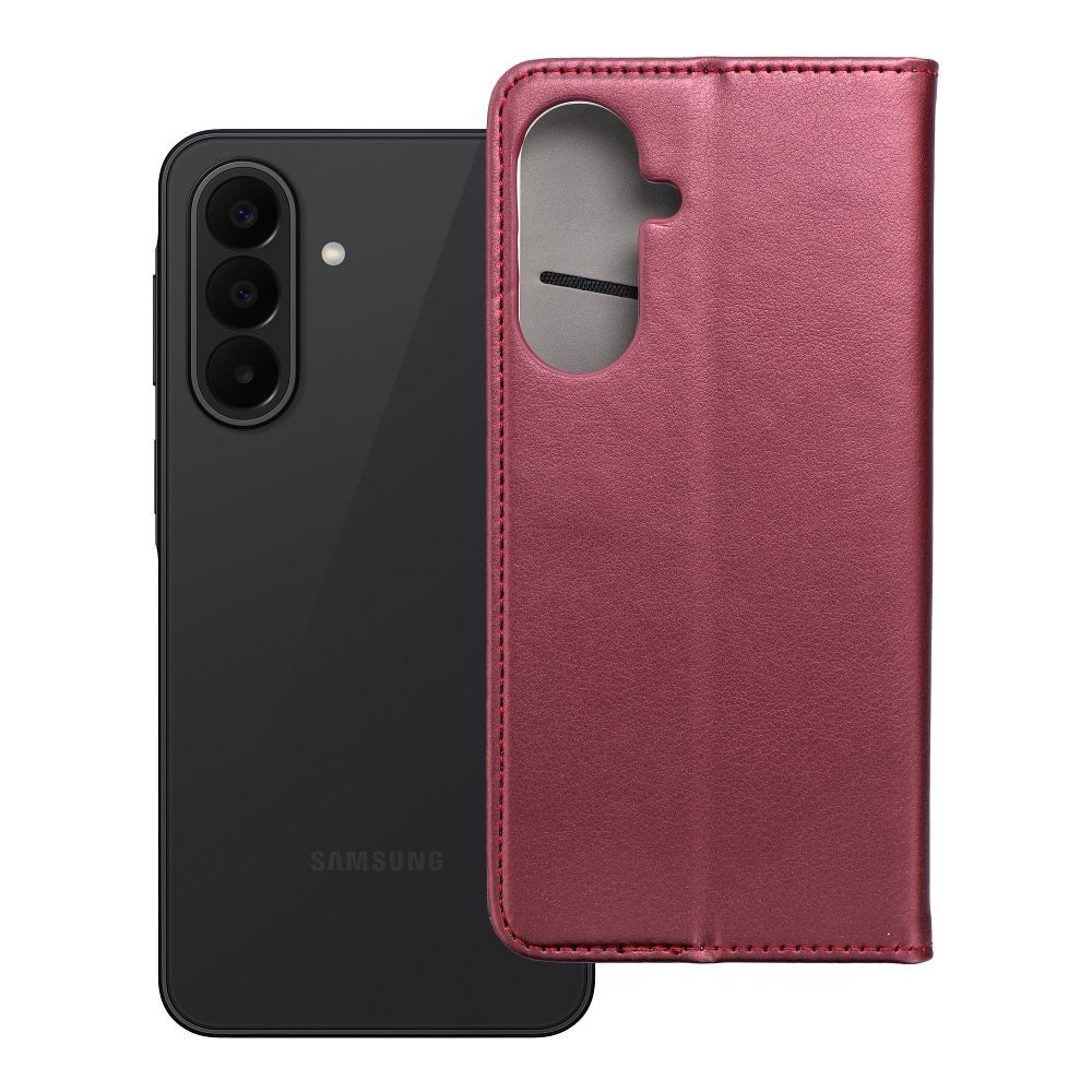 Klappümbris Samsung A27 Smart Magneto, burgundiapunane
