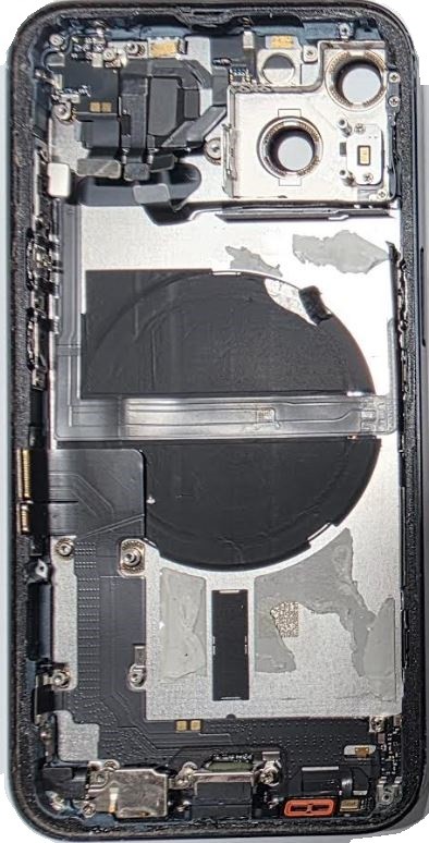Aku kaas iPhone 13 Midnight NFC laadimis-flex'i, mikrofoniga originaal (kasutatud Grade C)